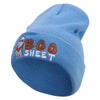 Boo Sheet Embroidered 12 Inch Long Knitted Beanie - Sky-Blue OSFM