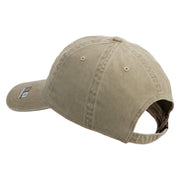 U.S. Army 1st Armored Division Embroidered Washed Solid Pigment Dyed Cotton Twill Brass Buckle Cap - Khaki OSFM