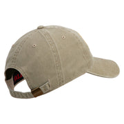 U.S. Army 1st Armored Division Embroidered Washed Solid Pigment Dyed Cotton Twill Brass Buckle Cap - Khaki OSFM