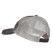 Mountain Scene Embroidered Cotton Mesh Cap