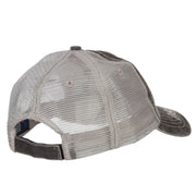 Mountain Scene Embroidered Cotton Mesh Cap