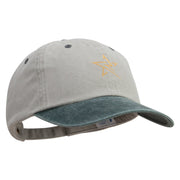 Thunder Star Logo Embroidered Pigment Dyed Wash Caps - Beige-Green OSFM