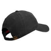 U.S. Army 1st Armored Division Embroidered Washed Solid Pigment Dyed Cotton Twill Brass Buckle Cap - Black OSFM
