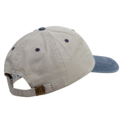 Thunder Star Logo Embroidered Pigment Dyed Wash Caps - Beige-Navy OSFM