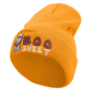 Boo Sheet Embroidered 12 Inch Long Knitted Beanie - Yellow OSFM