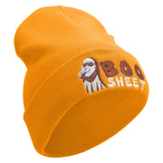 Boo Sheet Embroidered 12 Inch Long Knitted Beanie - Yellow OSFM