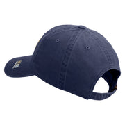 U.S. Army 1st Armored Division Embroidered Washed Solid Pigment Dyed Cotton Twill Brass Buckle Cap - Navy OSFM