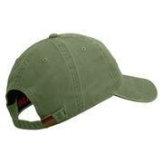 U.S. Army 1st Armored Division Embroidered Washed Solid Pigment Dyed Cotton Twill Brass Buckle Cap - Olive OSFM