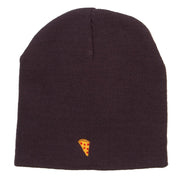 Mini Pizza Embroidered Short Beanie