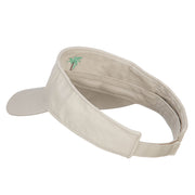 Palm Tree Embroidered Cotton Washed Visor