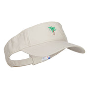 Palm Tree Embroidered Cotton Washed Visor