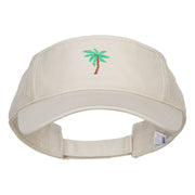 Palm Tree Embroidered Cotton Washed Visor