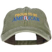 Proud to be American Embroidered Washed Cap