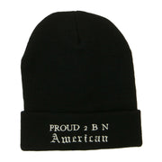 Pround 2 B N American Embroidered Beanie