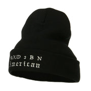 Pround 2 B N American Embroidered Beanie