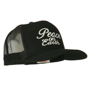 Peace on Earth Embroidered Twill Mesh Cap