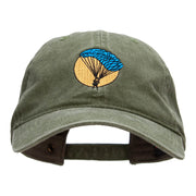 Parachuting Embroidered Washed Cotton Brass Buckle Cap