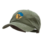 Parachuting Embroidered Washed Cotton Brass Buckle Cap