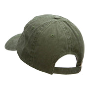 Parachuting Embroidered Washed Cotton Brass Buckle Cap