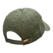 Parachuting Embroidered Washed Cotton Brass Buckle Cap