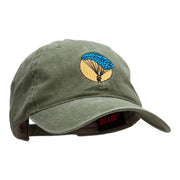 Parachuting Embroidered Washed Cotton Brass Buckle Cap