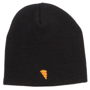 Mini Pizza Embroidered Short Beanie