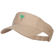 Palm Tree Embroidered Cotton Washed Visor