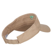 Palm Tree Embroidered Cotton Washed Visor