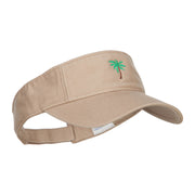 Palm Tree Embroidered Cotton Washed Visor