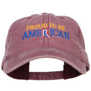 Proud to be American Embroidered Washed Cap