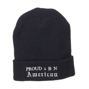 Pround 2 B N American Embroidered Beanie