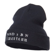 Pround 2 B N American Embroidered Beanie