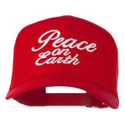 Peace on Earth Embroidered Twill Mesh Cap