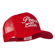 Peace on Earth Embroidered Twill Mesh Cap