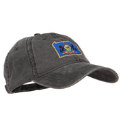 Pennsylvania State Flag Map Embroidered Washed Cap