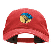 Parachuting Embroidered Washed Cotton Brass Buckle Cap