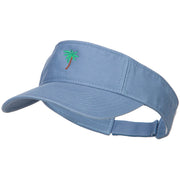 Palm Tree Embroidered Cotton Washed Visor