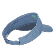 Palm Tree Embroidered Cotton Washed Visor