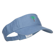 Palm Tree Embroidered Cotton Washed Visor