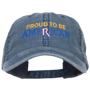 Proud to be American Embroidered Washed Cap