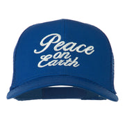 Peace on Earth Embroidered Twill Mesh Cap