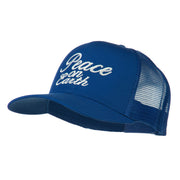 Peace on Earth Embroidered Twill Mesh Cap