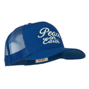 Peace on Earth Embroidered Twill Mesh Cap