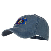 Pennsylvania State Flag Map Embroidered Washed Cap