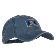 Pennsylvania State Flag Map Embroidered Washed Cap