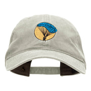 Parachuting Embroidered Washed Cotton Brass Buckle Cap