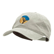 Parachuting Embroidered Washed Cotton Brass Buckle Cap