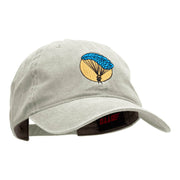 Parachuting Embroidered Washed Cotton Brass Buckle Cap