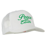 Peace on Earth Embroidered Twill Mesh Cap