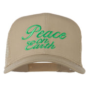 Peace on Earth Embroidered Twill Mesh Cap